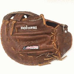 H 12.5 H Web Walnut Baseball First Base Mitt (Right Handed Throw) : 12.5 Pattern Walnut Leather